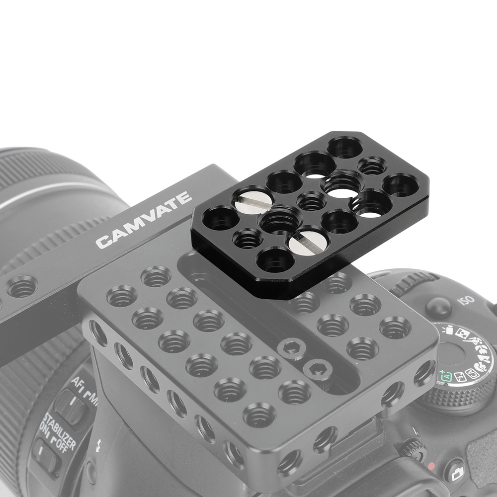 CAMVATE Universal Cheese Plate Extension Plate With 1/4"-20 Mounting Points For Photographic Accessory DIY Configuration