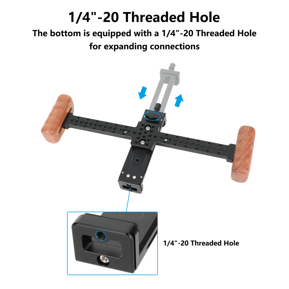 CAMVATE Tablet Mount with Dual Wood Handgrips for iPad/Tablet
