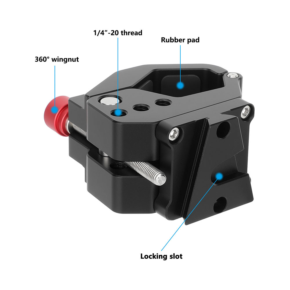 CAMVATE Clamp-On Rod Adapter with V-Lock Wedge (25 to 35mm Clamping Diameter Range)