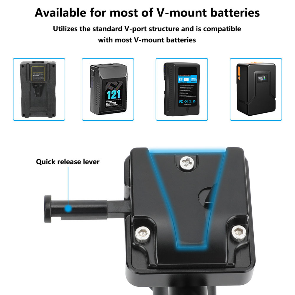 CAMVATE Quick Release V-Lock Mount to C-Stand/Baby Pin Adapter