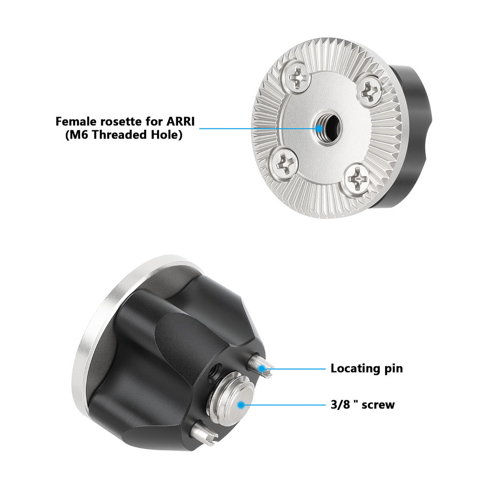 CAMVATE M6 ARRI Rosette Mount With 3/8"-16 Mounting Screw & ARRI Locating Pins