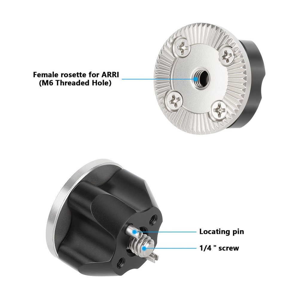 CAMVATE Standard M6 ARRI Rosette Mount With 1/4"-20 Mounting Screw & Locating Pins