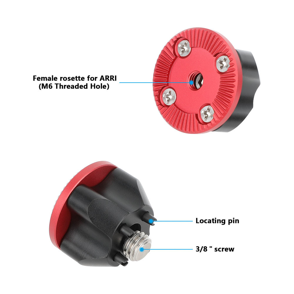 CAMVATE Standard M6 ARRI Rosette Mount With 1/4"-20 Mounting Screw & Locating Pins