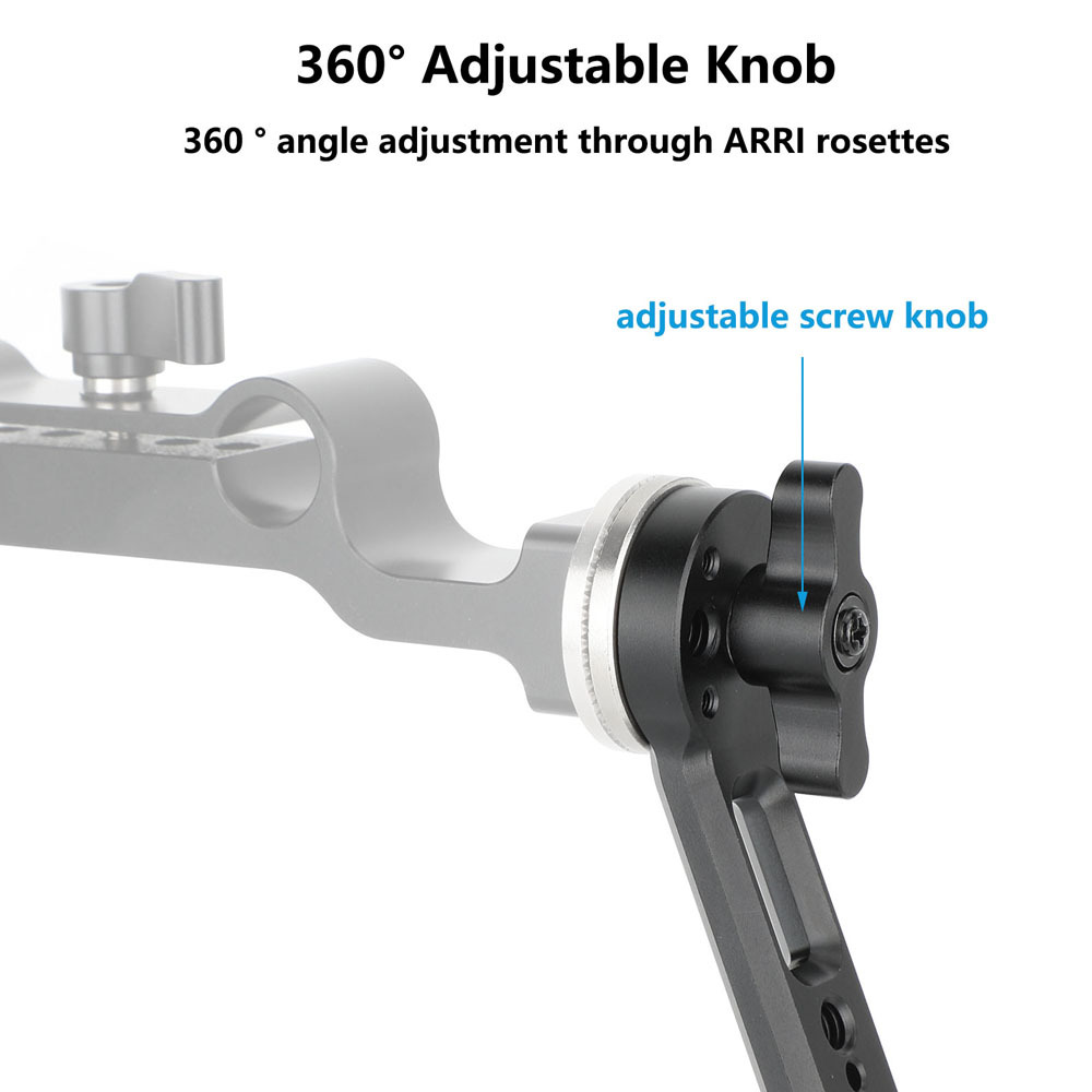 CAMVATE ARRI-Style Rosette Extension Arm with NATO Rail and M6 Screw Mounts