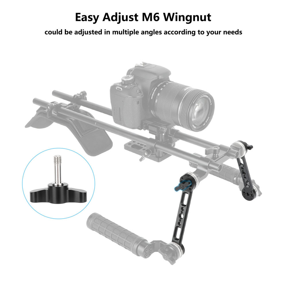 CAMVATE ARRI-Style Rosette Extension Arm with NATO Rail and M6 Screw Mounts