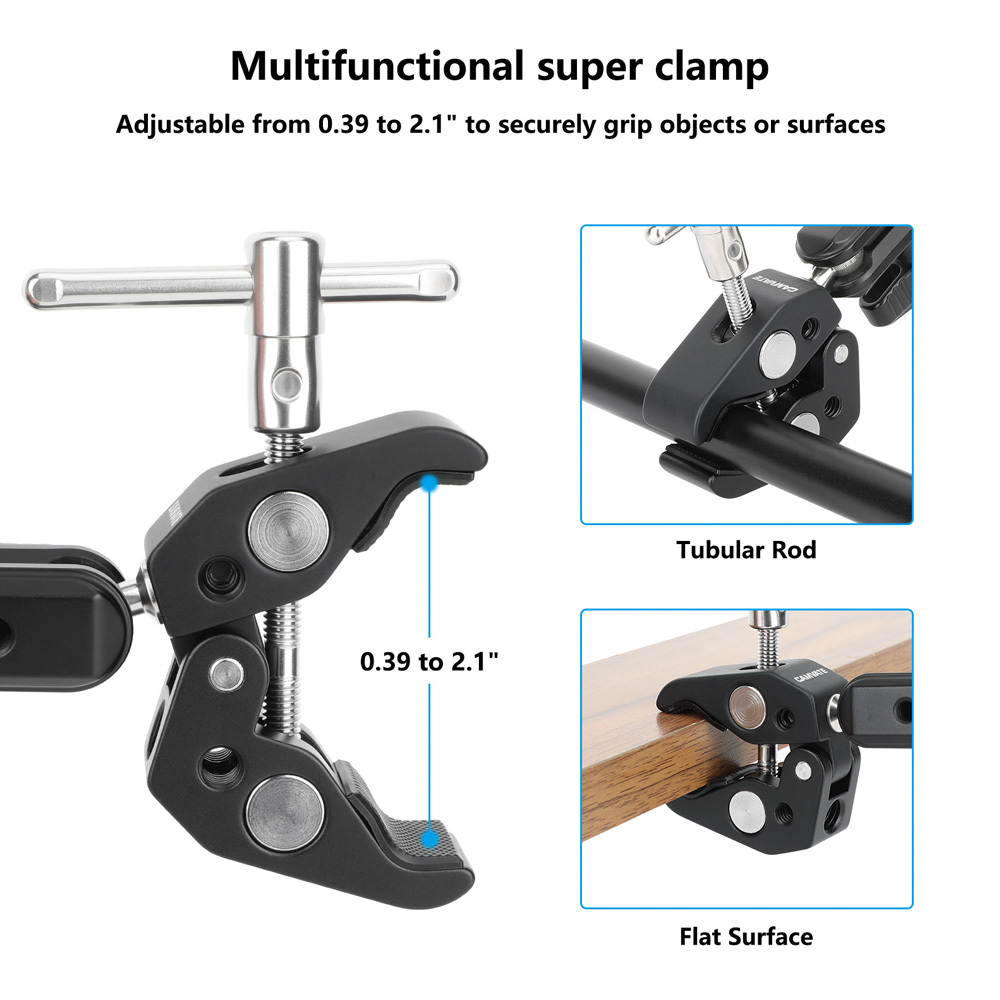 CAMVATE Super Crab Gripper Clamp with Mini Magic Arm