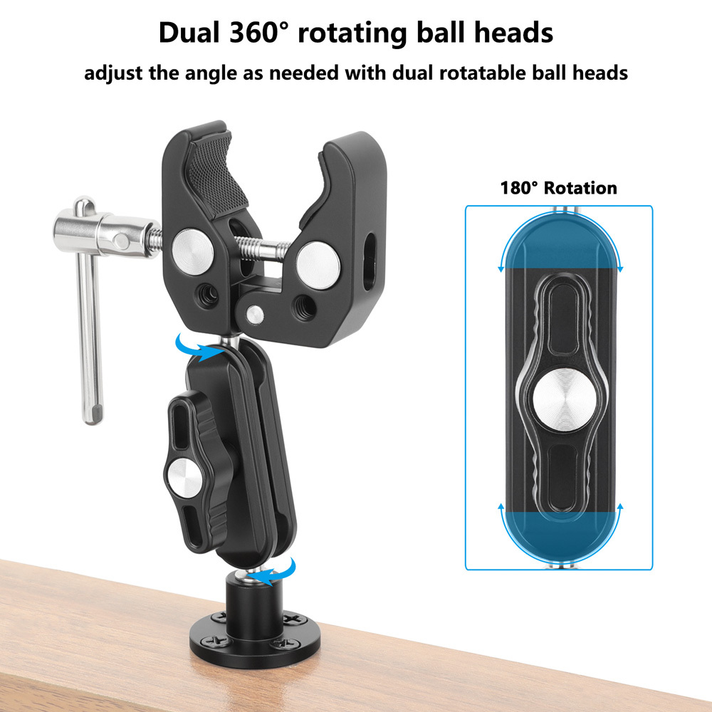 CAMVATE Super Crab Gripper Clamp with Mini Magic Arm