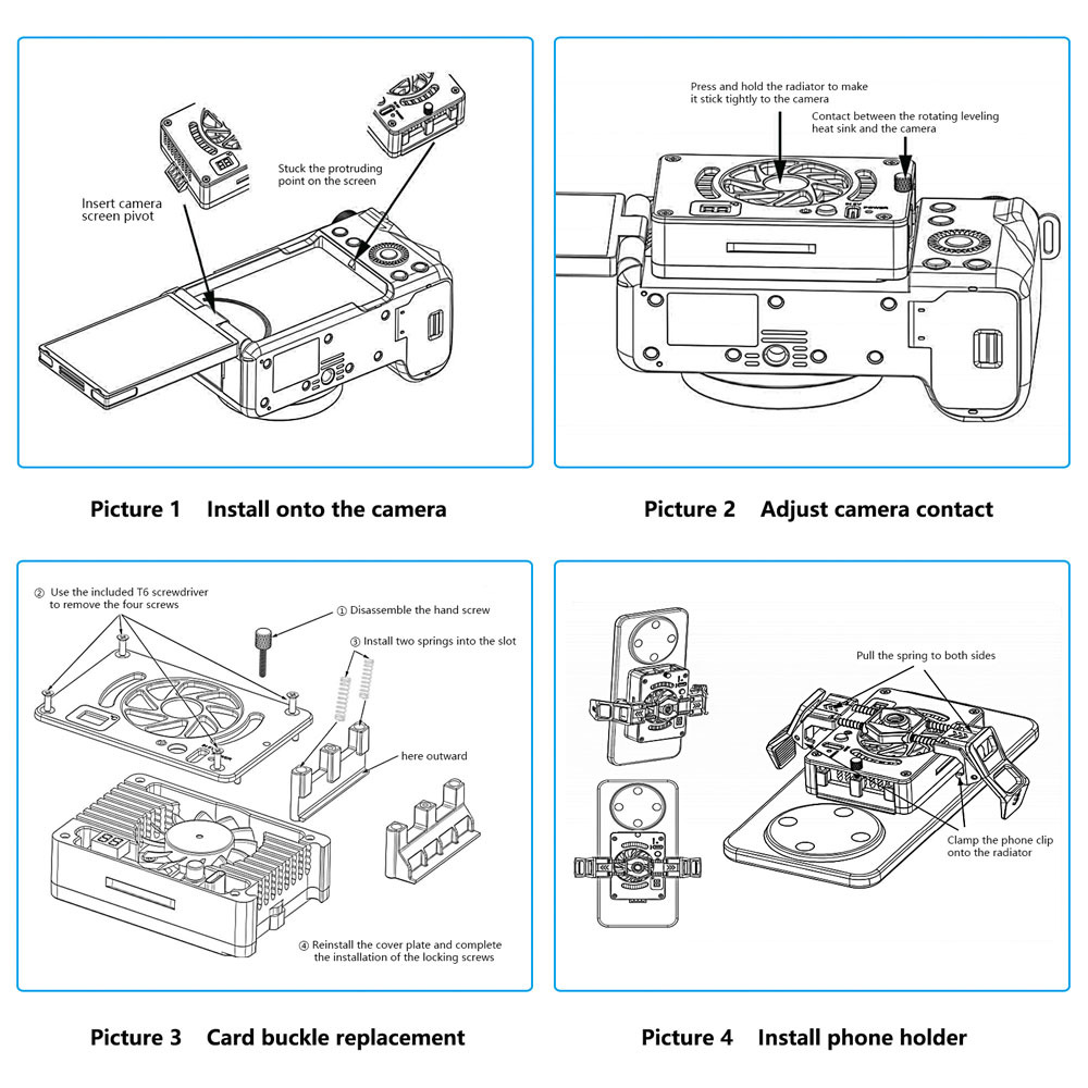 CAMVATE Cooling Fan System for Select Sony/Canon/FUJIFILM/Panasonic Cameras