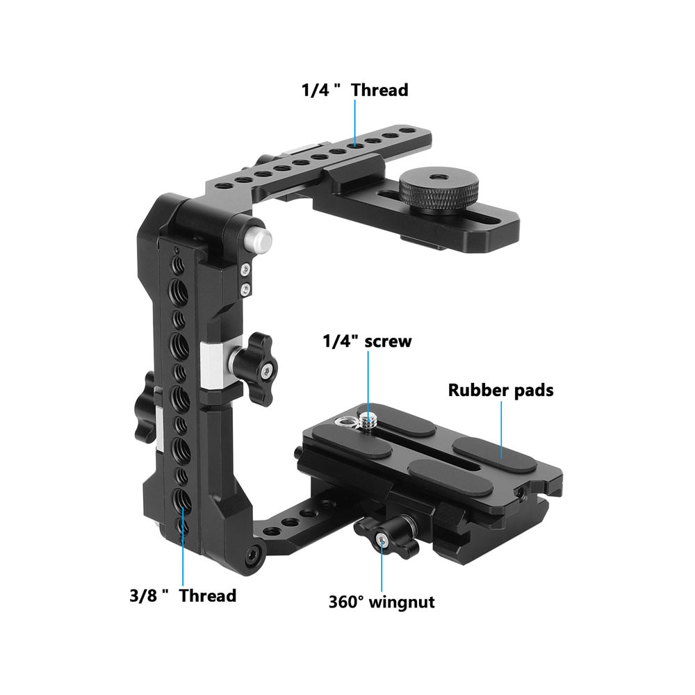 CAMVATE Quick Release Foldable Half Cage Kit with Arca-Type Baseplate