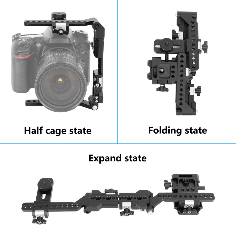 CAMVATE Quick Release Foldable Half Cage Kit with Arca-Type Baseplate