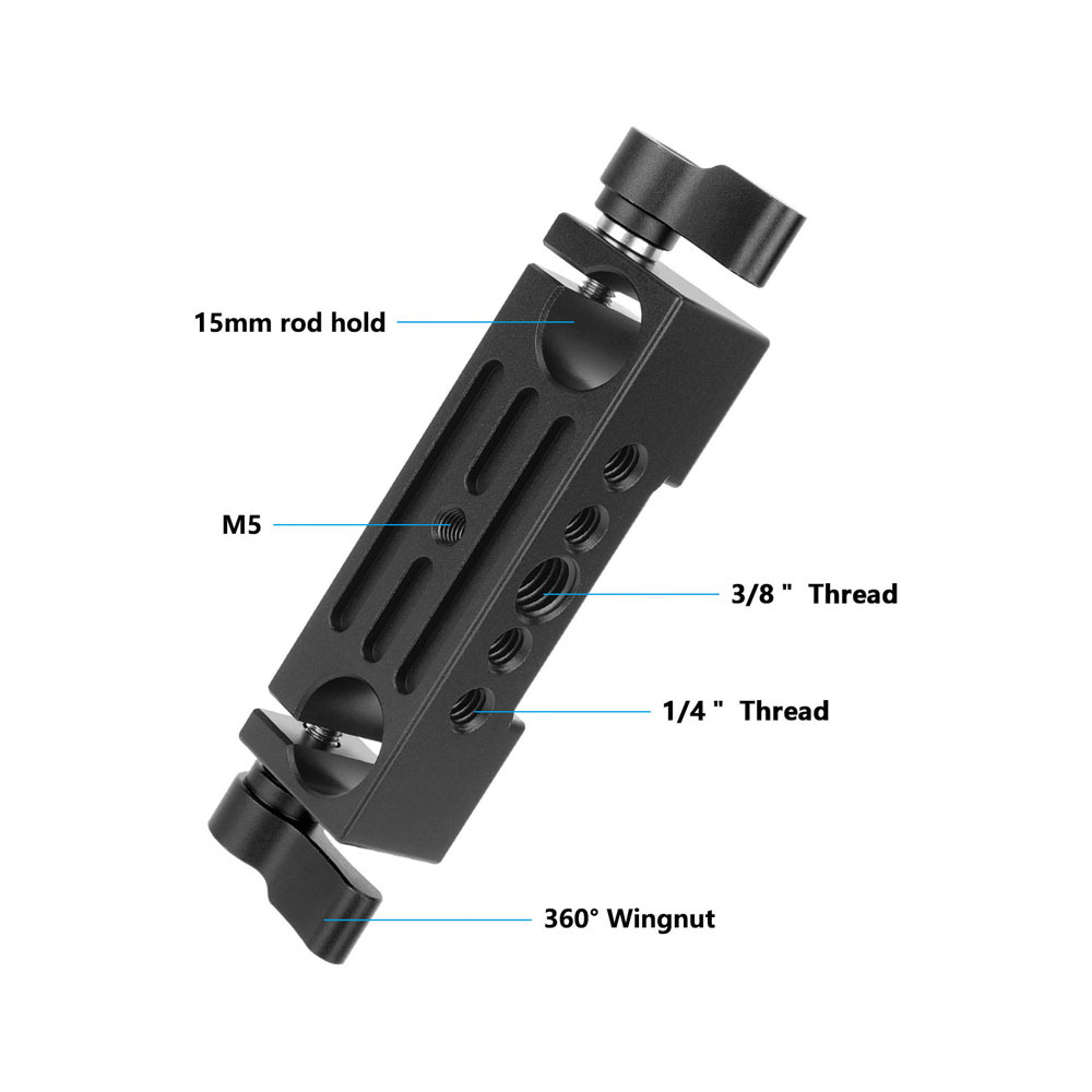 CAMVATE Rod Clamp 15mm Railblock fr DSLR 15mm Rail Rig Rod Support System