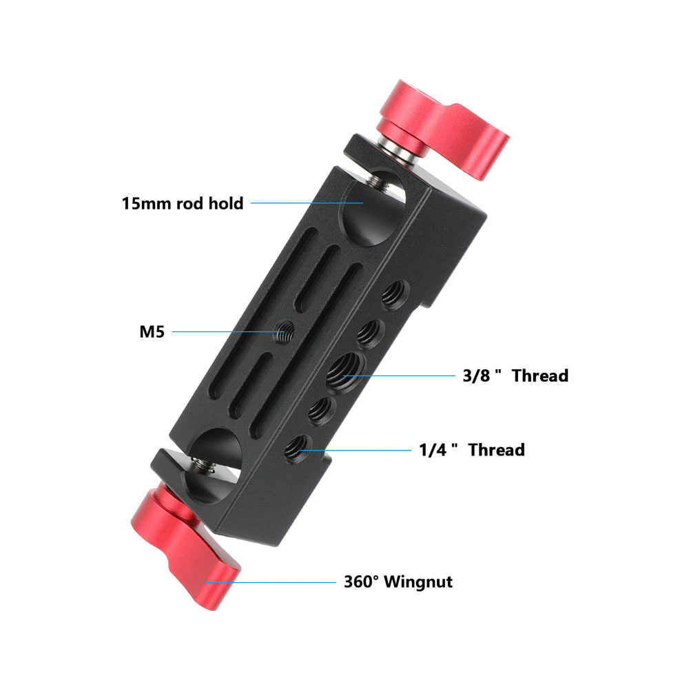 CAMVATE 15mm Railblock Rod Clamp Mount Hloder fr DSLR 15mm Rail Rig Cage Base Plate