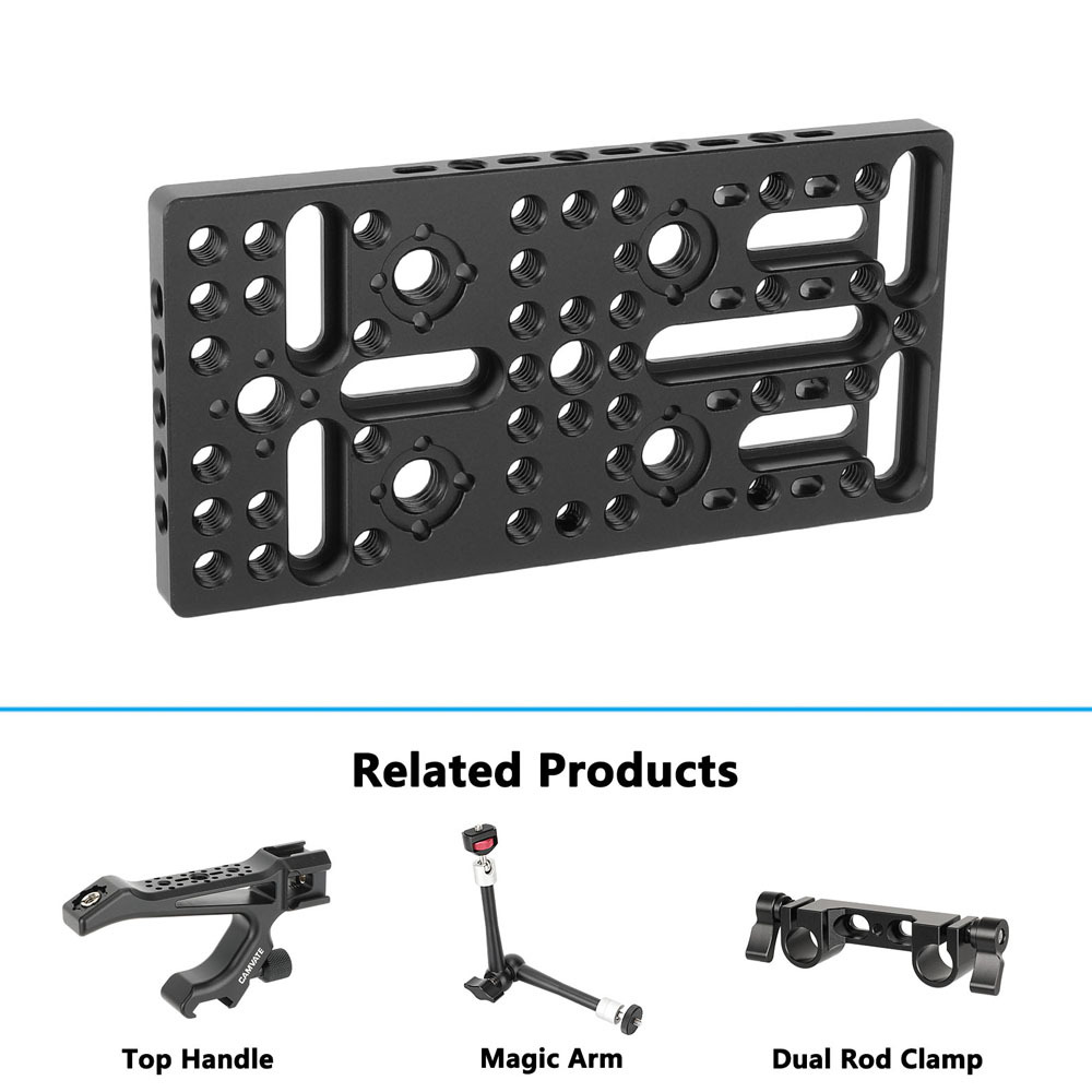 CAMVATE Multi-Purpose Mounting Cheese Plate with Anti-Twist 1/4"-20 & 3/8"-16 Threads