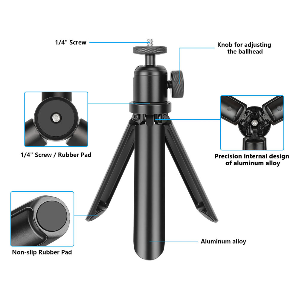 CAMVATE Mini Tabletop Tripod with 1/4"-20 Mount