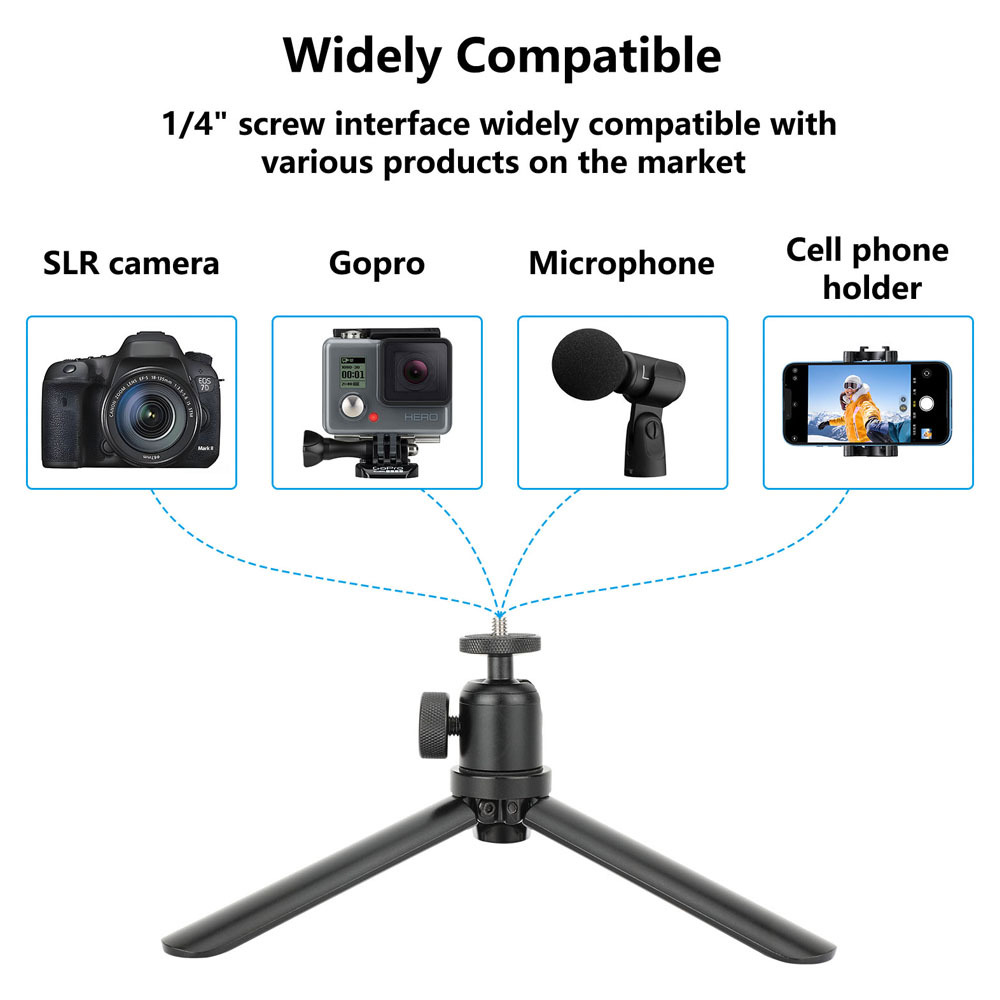 CAMVATE Mini Tabletop Tripod with 1/4"-20 Mount