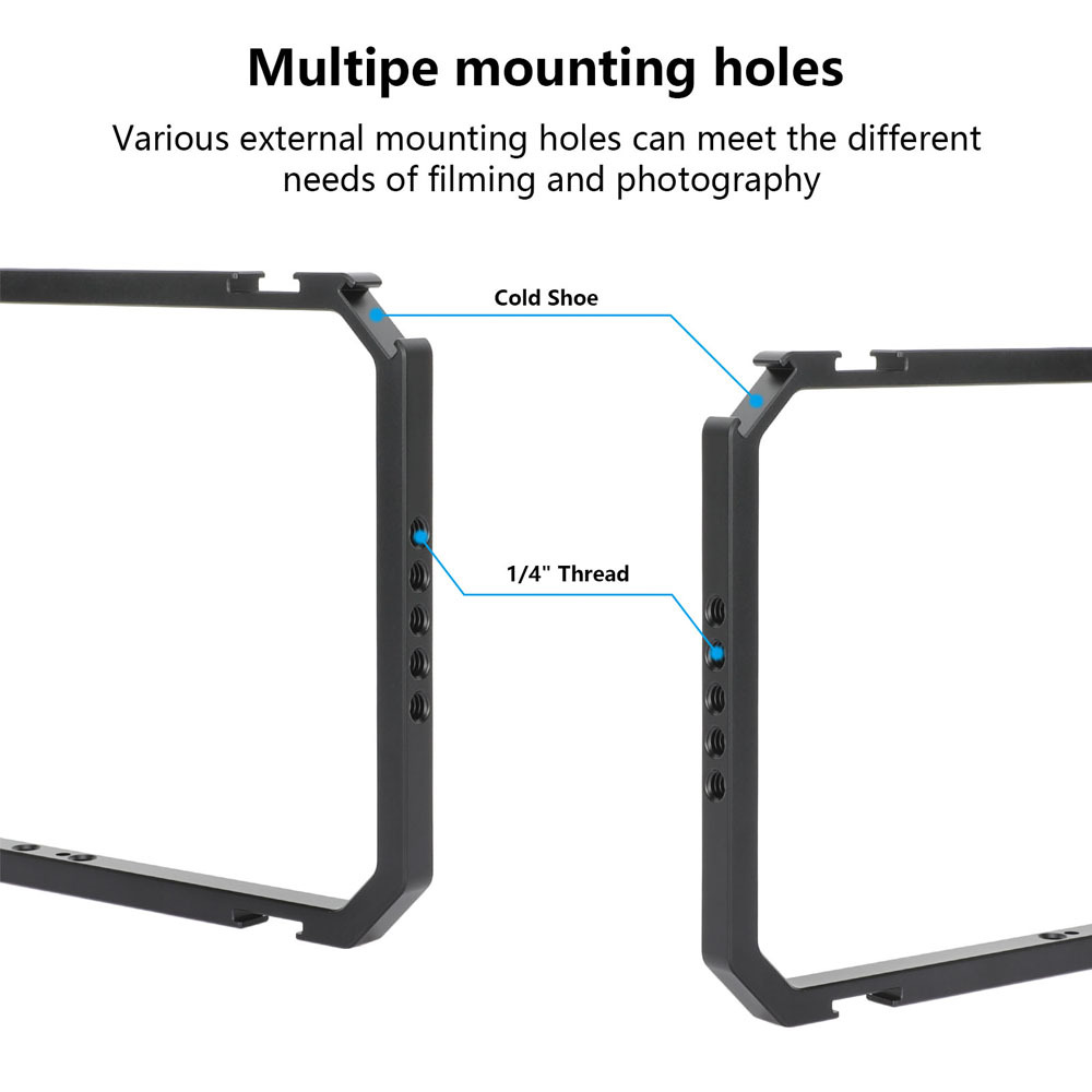 CAMVATE Universal Smartphone Full Cage Kit With Adjustable Phone Clip And Cold Shoe Mounts And 1/4" 3/8" Mounting Points