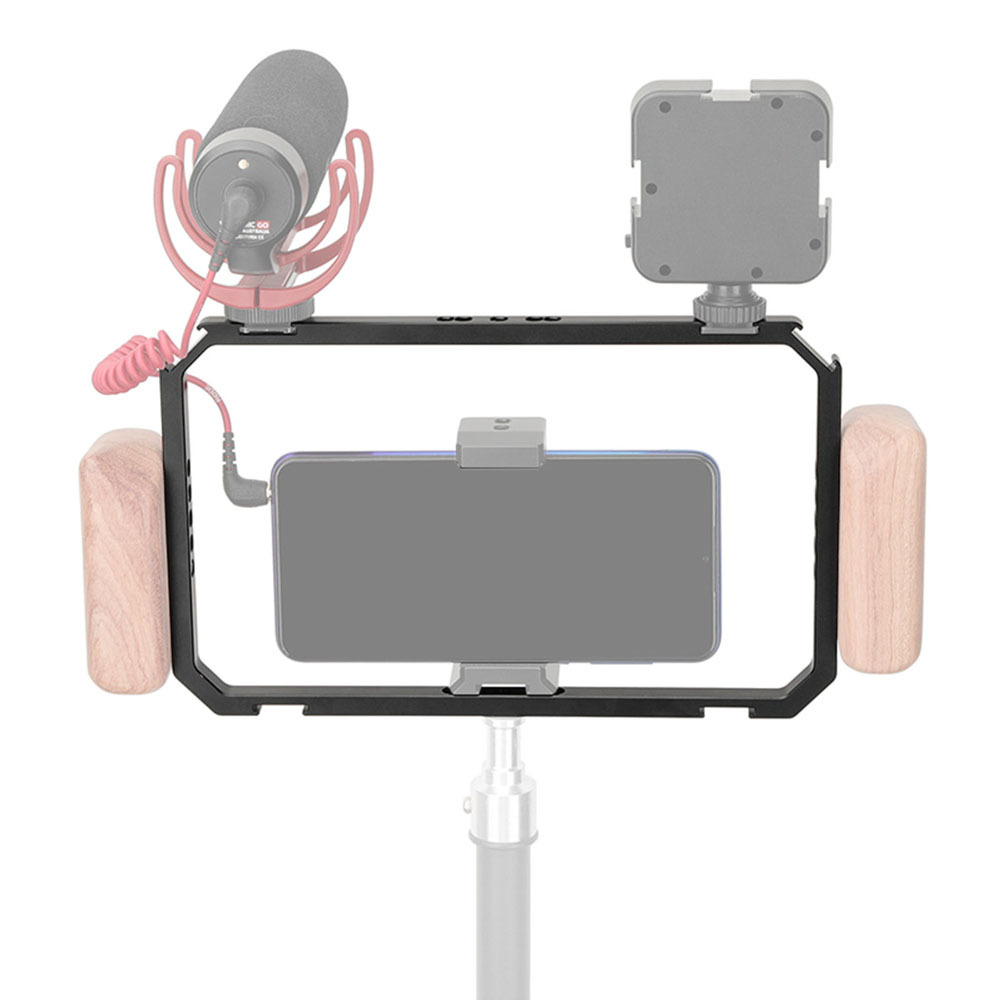 CAMVATE Universal Smartphone Full Cage Kit With Adjustable Phone Clip And Cold Shoe Mounts And 1/4" 3/8" Mounting Points