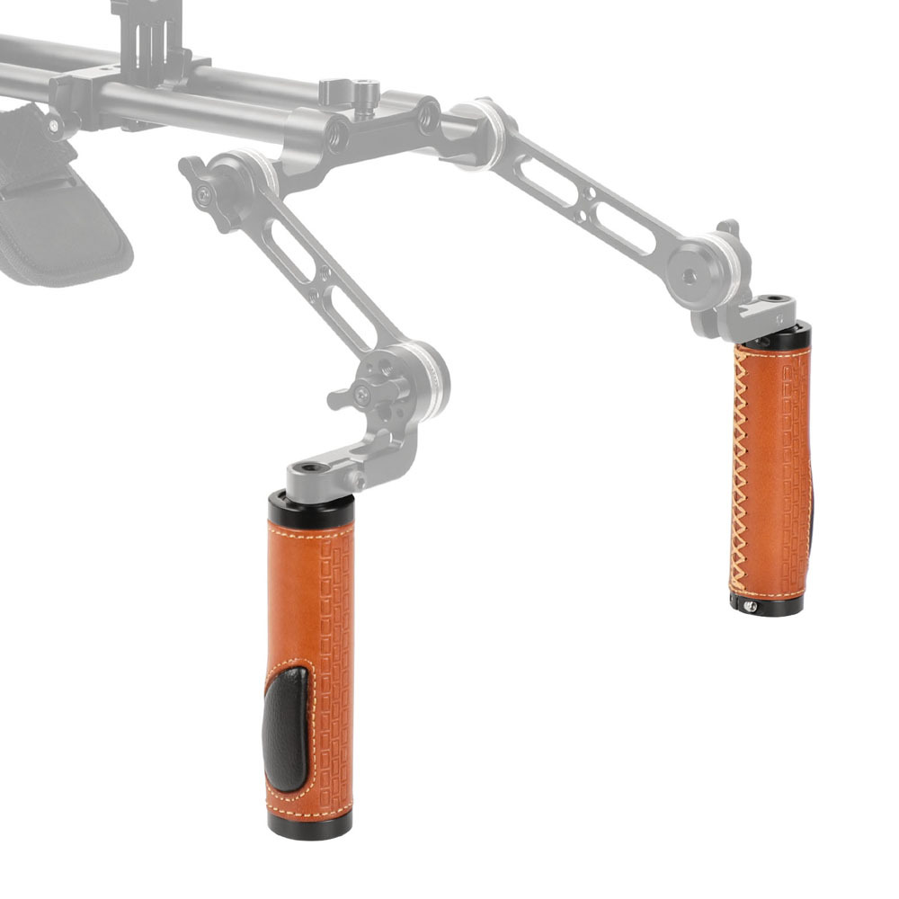 CAMVATE Rubber Hand Grip With 15mm Rod & 1/4"-20 Mounting Points For DSLR Camera Shoulder Mount Rig (Black Fixing Ring)