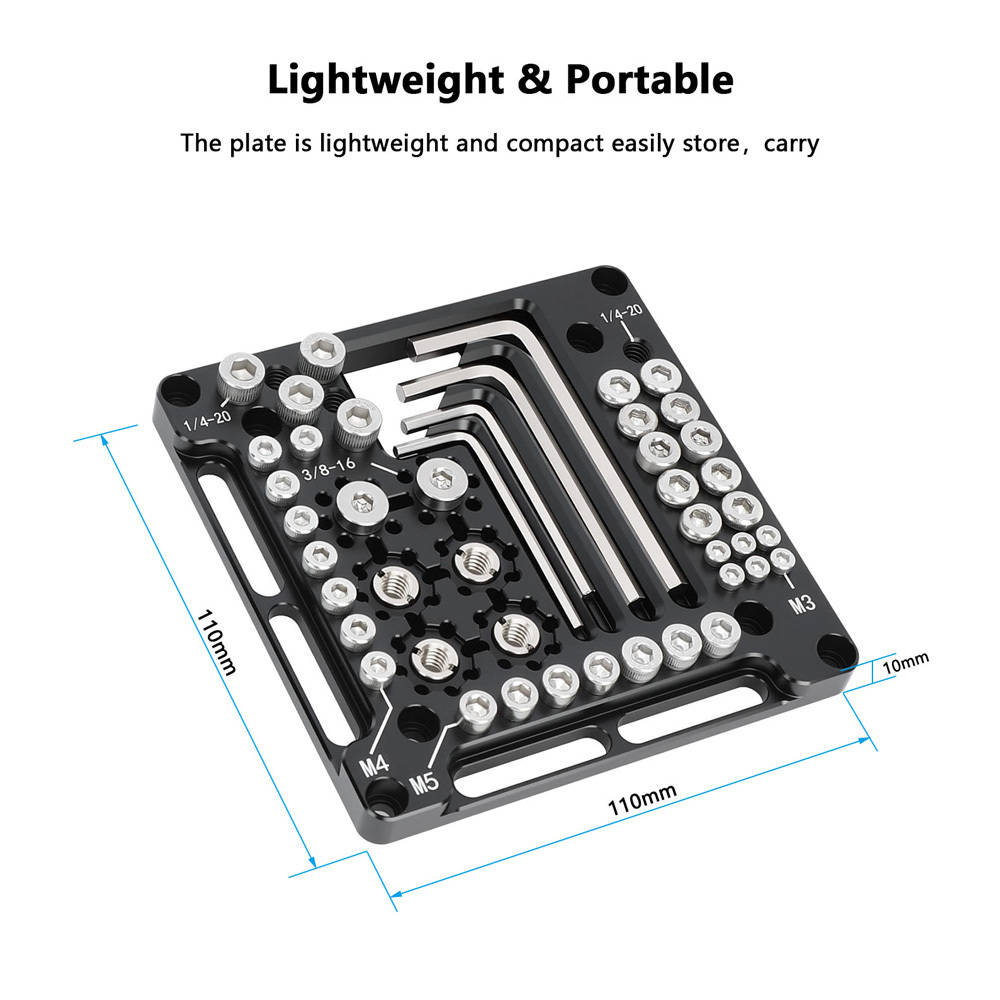 CAMVATE General Camera Rig Assembly Tool Storage Plate With Mounting Screws Assortment & Allen Keys & Screwdriver (Universal Use)