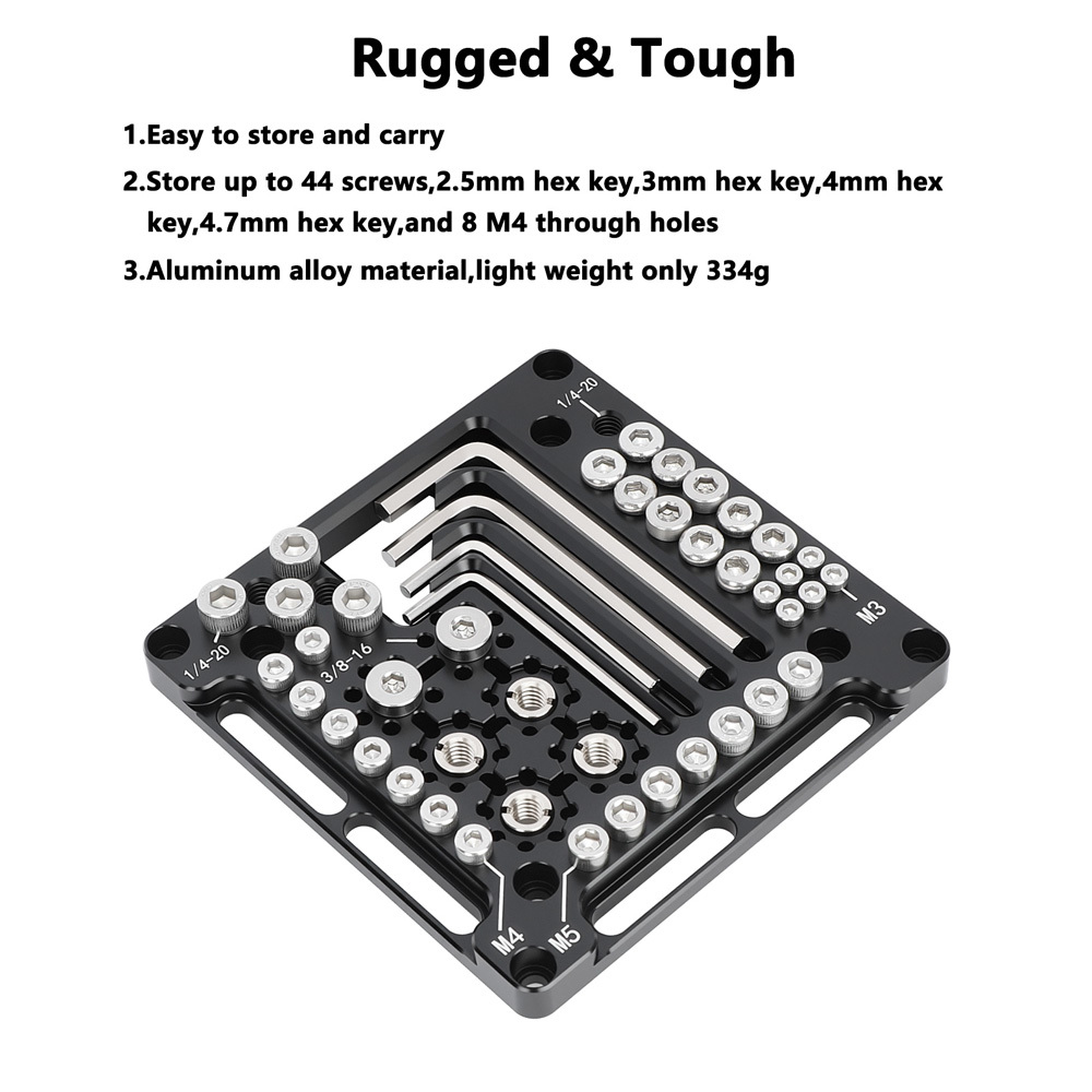 CAMVATE General Camera Rig Assembly Tool Storage Plate With Mounting Screws Assortment & Allen Keys & Screwdriver (Universal Use)
