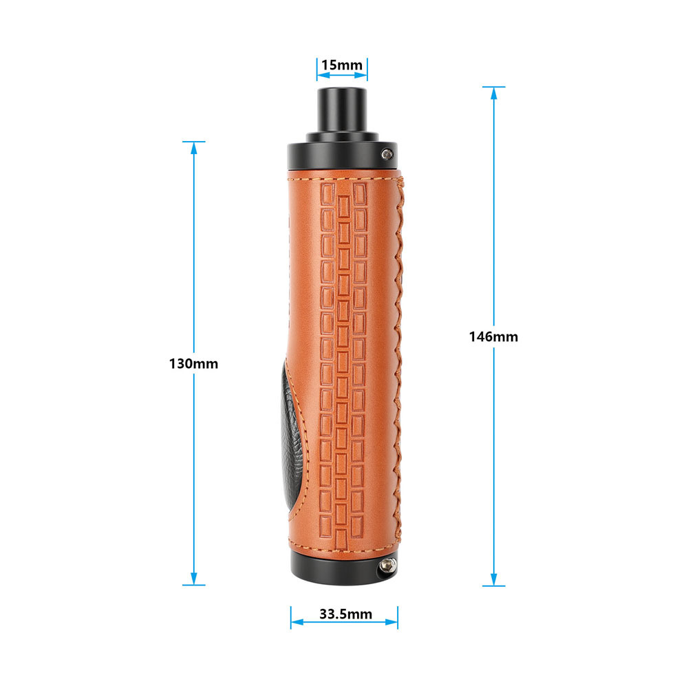 CAMVATE Leather Handgrip with 15mm Micro Rod & 1/4"-20 Mounting Points for DSLR Camera Shoulder Mount Rig (Pair)