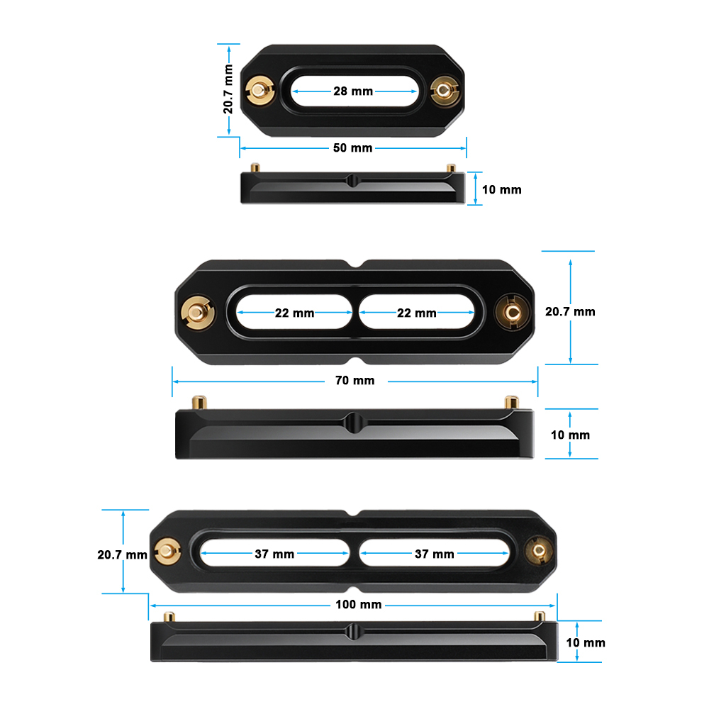 CAMVATE Triple NATO Rail Quick Release Bar 50mm / 70mm / 100mm Included