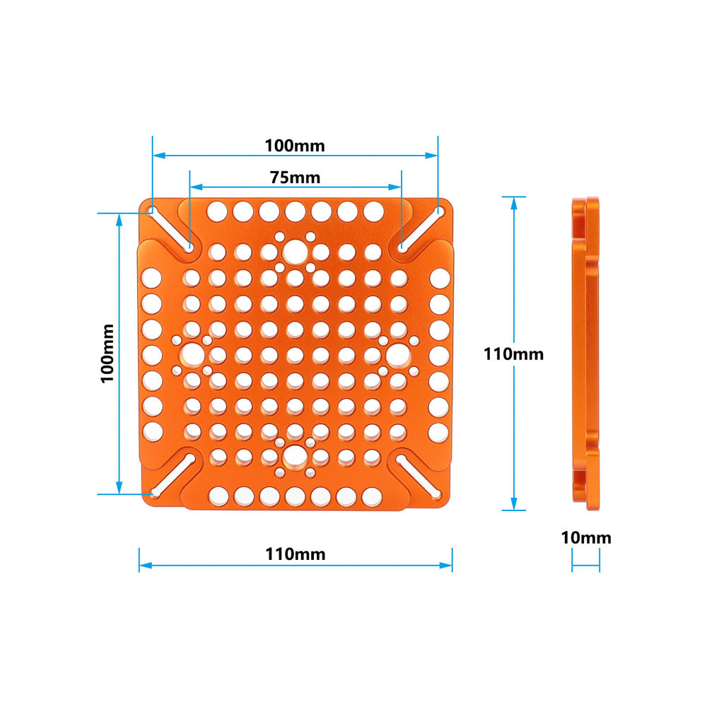 CAMVATE Multipurpose Cheese Plate with 75 to 100mm VESA Mount (Orange)
