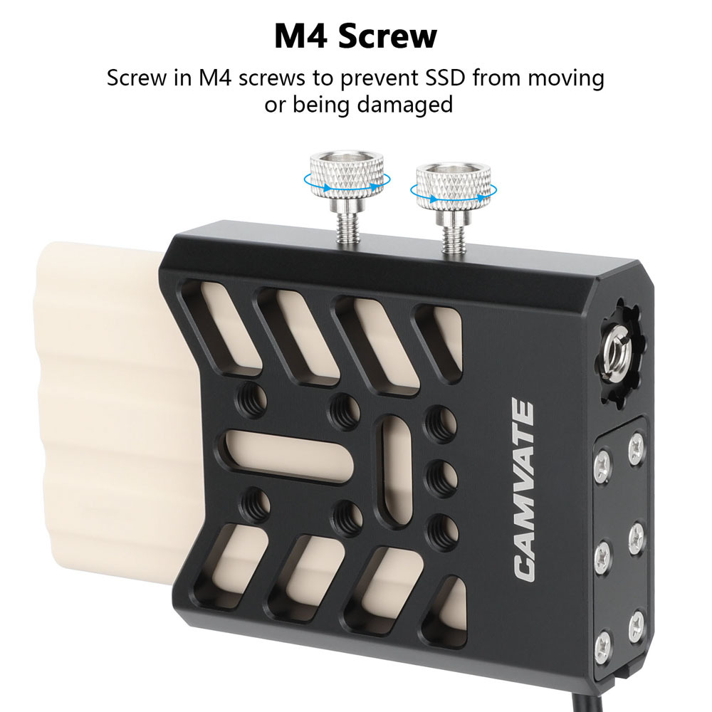 CAMVATE Universal SSD Holder Adjustable Hard Drive Clamp With 1/4"-20 Mounting Points For Width Range 32mm ~ 64mm