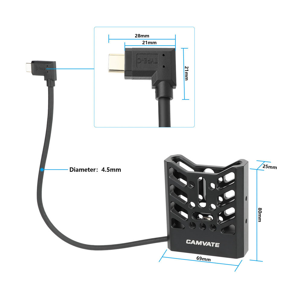 CAMVATE Universal SSD Holder Adjustable Hard Drive Clamp With 1/4"-20 Mounting Points For Width Range 32mm ~ 64mm