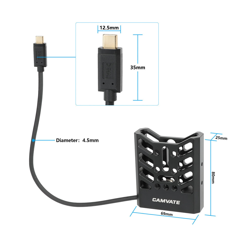 CAMVATE Universal SSD Holder Adjustable Hard Drive Clamp With 1/4"-20 Mounting Points For Width Range 32mm ~ 64mm