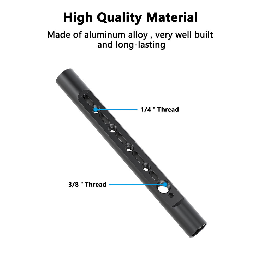 CAMVATE 15mm Rod with 1/4"-20 Threaded Holes (5.9")