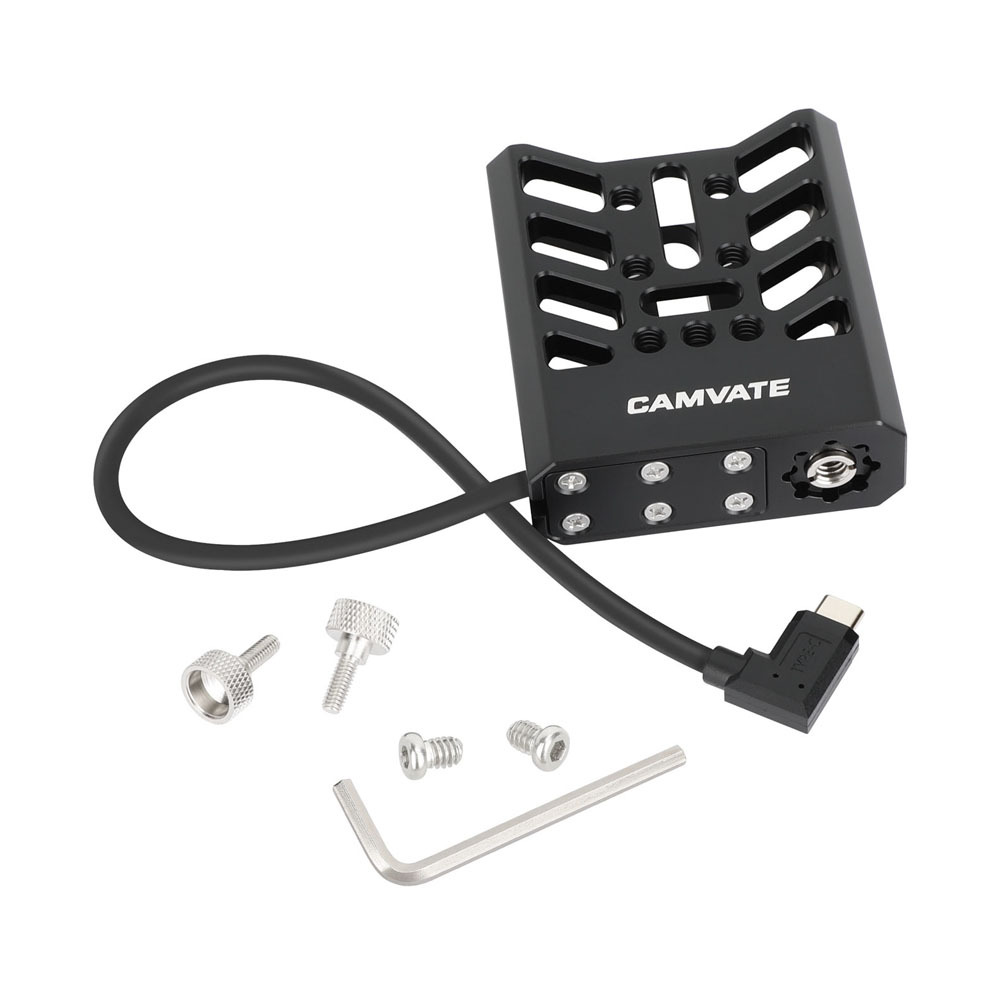 CAMVATE SSD Holder for Samsung T7 Shield (Right-Angle USB-C Cable)