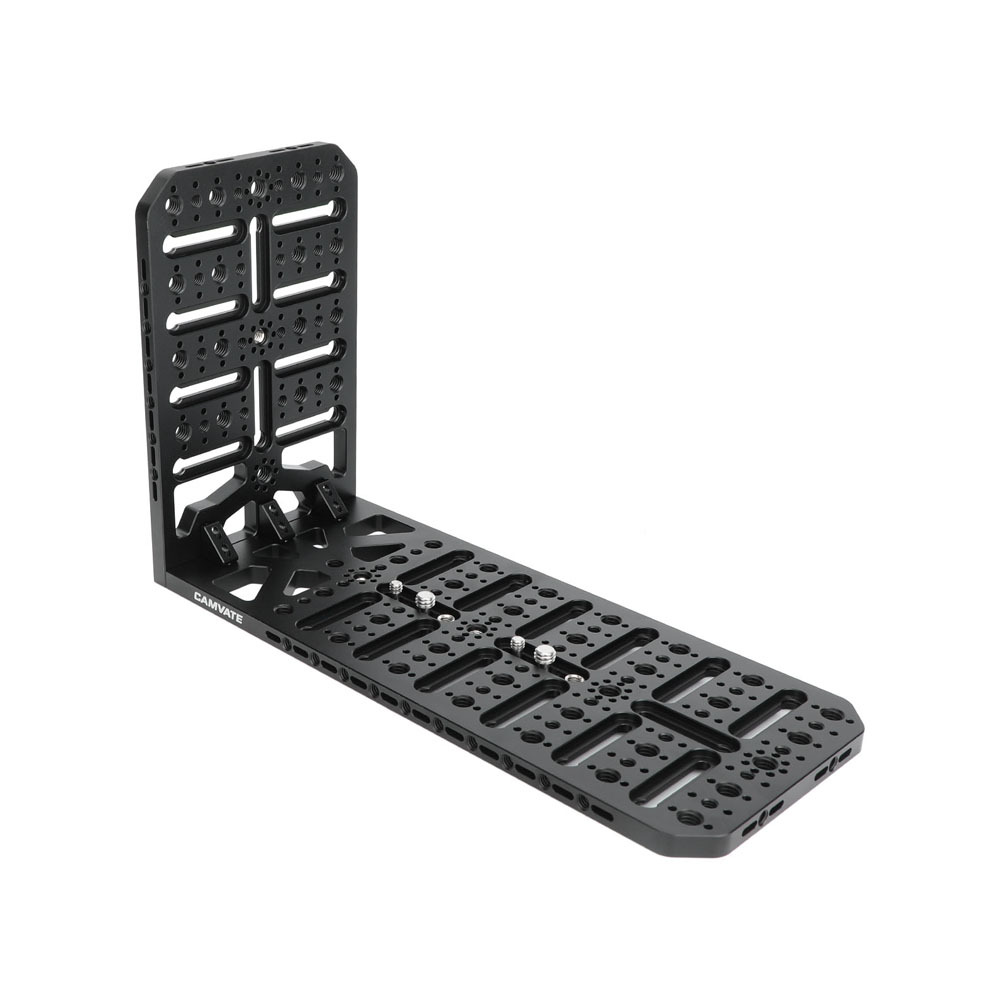 CAMVATE Double Cheese Plate L Type Extension Mounting Platform With 1/4" & 3/8" Thread Holes For Camcorder / ARRI 12" Dovetail Plate