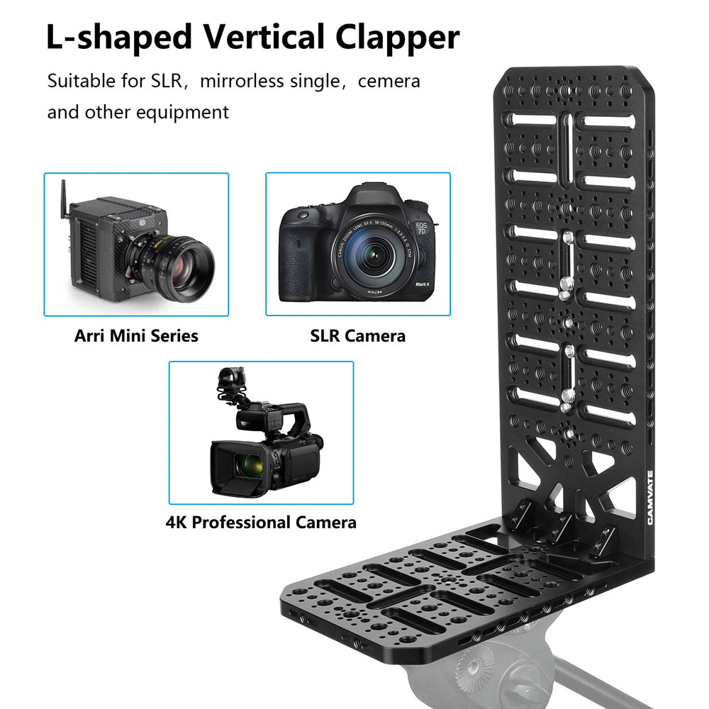 CAMVATE Double Cheese Plate L Type Extension Mounting Platform With 1/4" & 3/8" Thread Holes For Camcorder / ARRI 12" Dovetail Plate