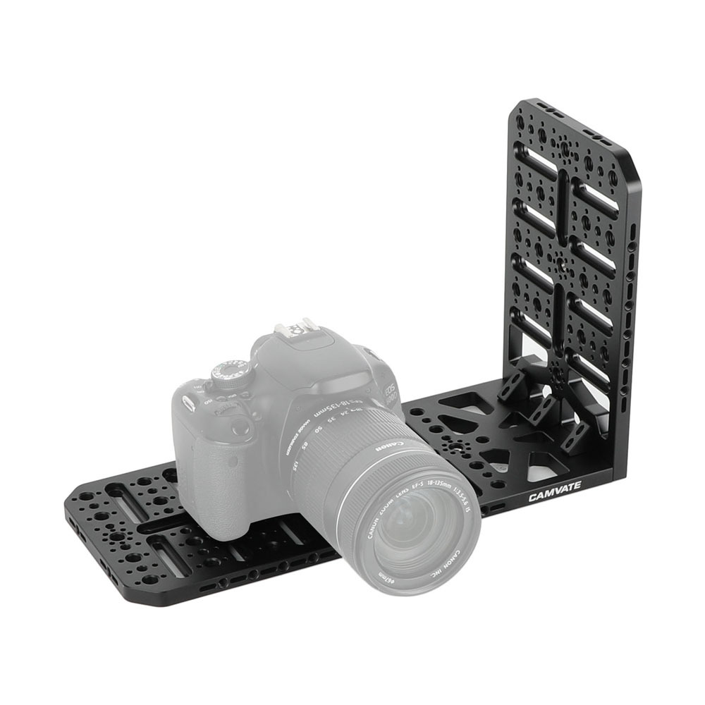 CAMVATE Double Cheese Plate L Type Extension Mounting Platform With 1/4" & 3/8" Thread Holes For Camcorder / ARRI 12" Dovetail Plate