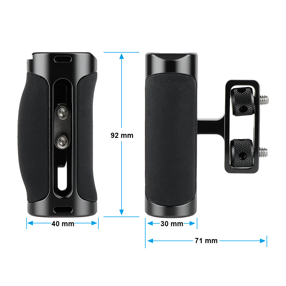 CAMVATE Univeral Side Handle with Dual 1/4"-20 Screw Mount (Black)