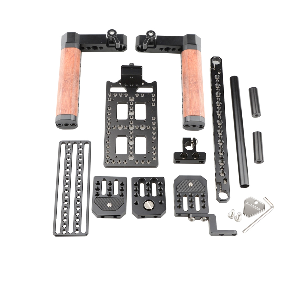 CAMVATE Director's Monitor Cage Kit with Wood Handles