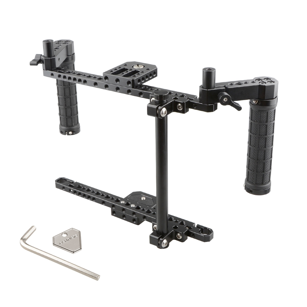 CAMVATE Monitor Cage Kit With Adjustable Handle Grips