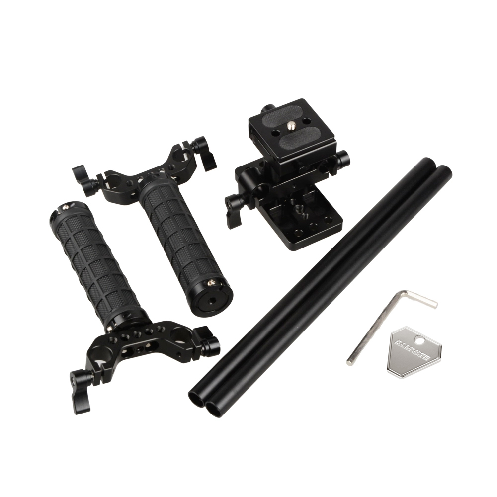 CAMVATE Double-rod System Cage Kit DSLR Camera Holder Universal Use