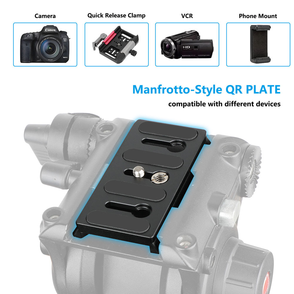 CAMVATE Manfrotto-Style Quick Release Camera Plate with 1/4"-20 & 3/8"-16 Screw