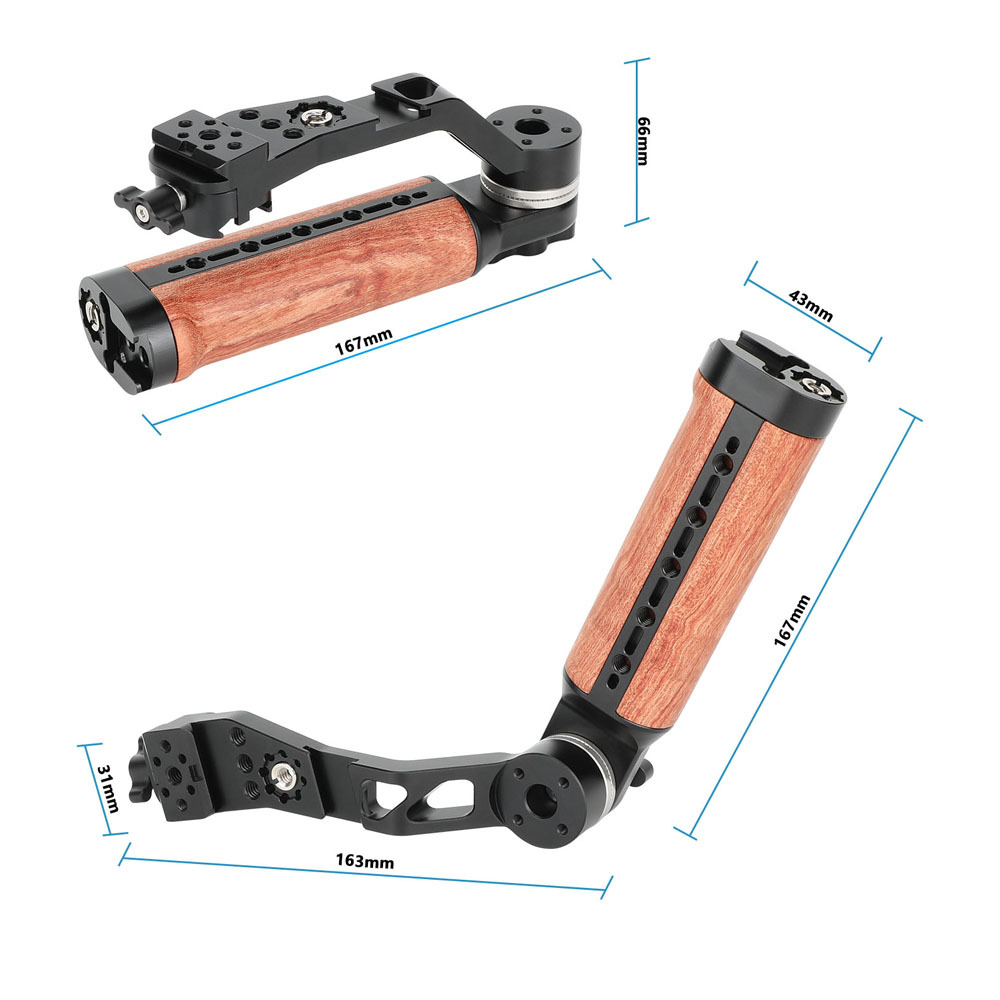 CAMVATE Wooden Handle Grip L-shape With Shoe Mount For RoninS / Zhiyun Crane Series Handheld Gimbal