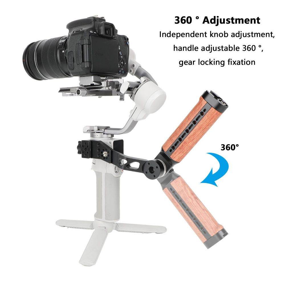 CAMVATE Wooden Handle Grip L-shape With Shoe Mount For RoninS / Zhiyun Crane Series Handheld Gimbal