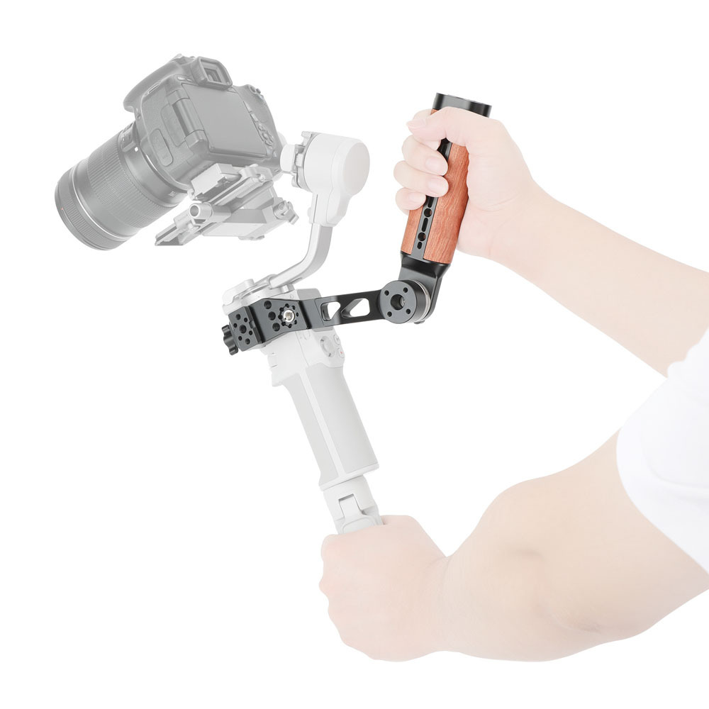 CAMVATE Wooden Handle Grip L-shape With Shoe Mount For RoninS / Zhiyun Crane Series Handheld Gimbal