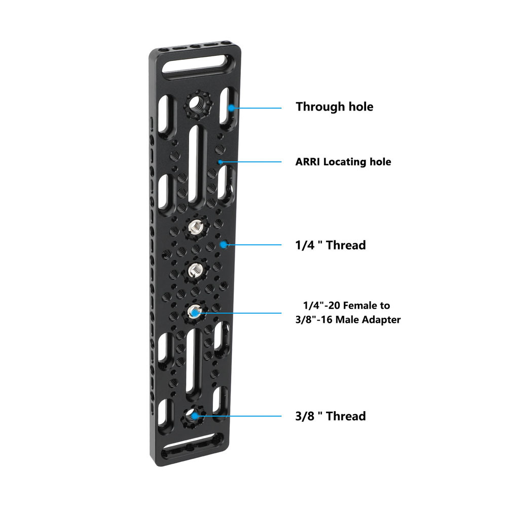CAMVATE Multi-Purpose Mounting Cheese Plate with Anti-Twist Accessory Mounts (Narrow)