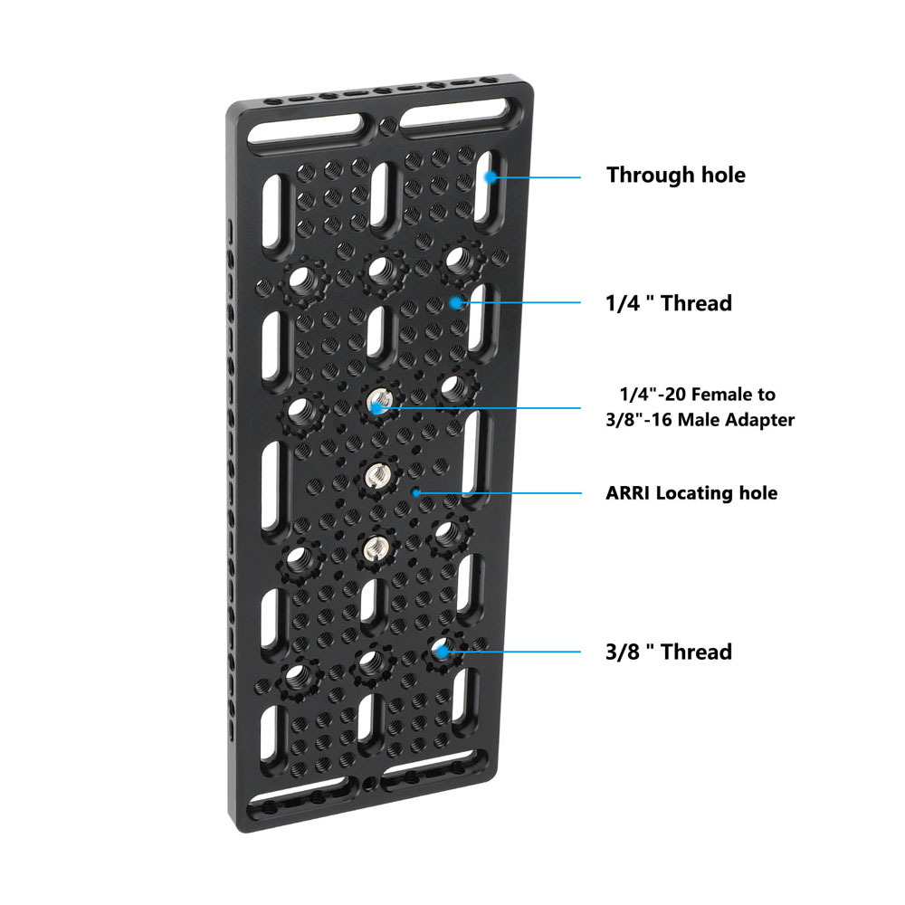 CAMVATE Multi-Purpose Mounting Cheese Plate with Anti-Twist Accessory Mounts (Wide)