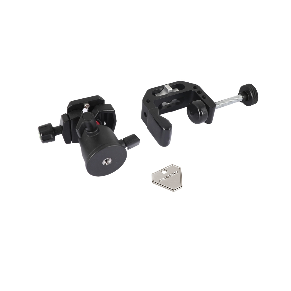 CAMVATE 360° Rotated Tripod Head Adapter With Quick Release Base Plate 1/4" Mounting Stud + Universal C Clamp For DSLR Camera / Smartphone