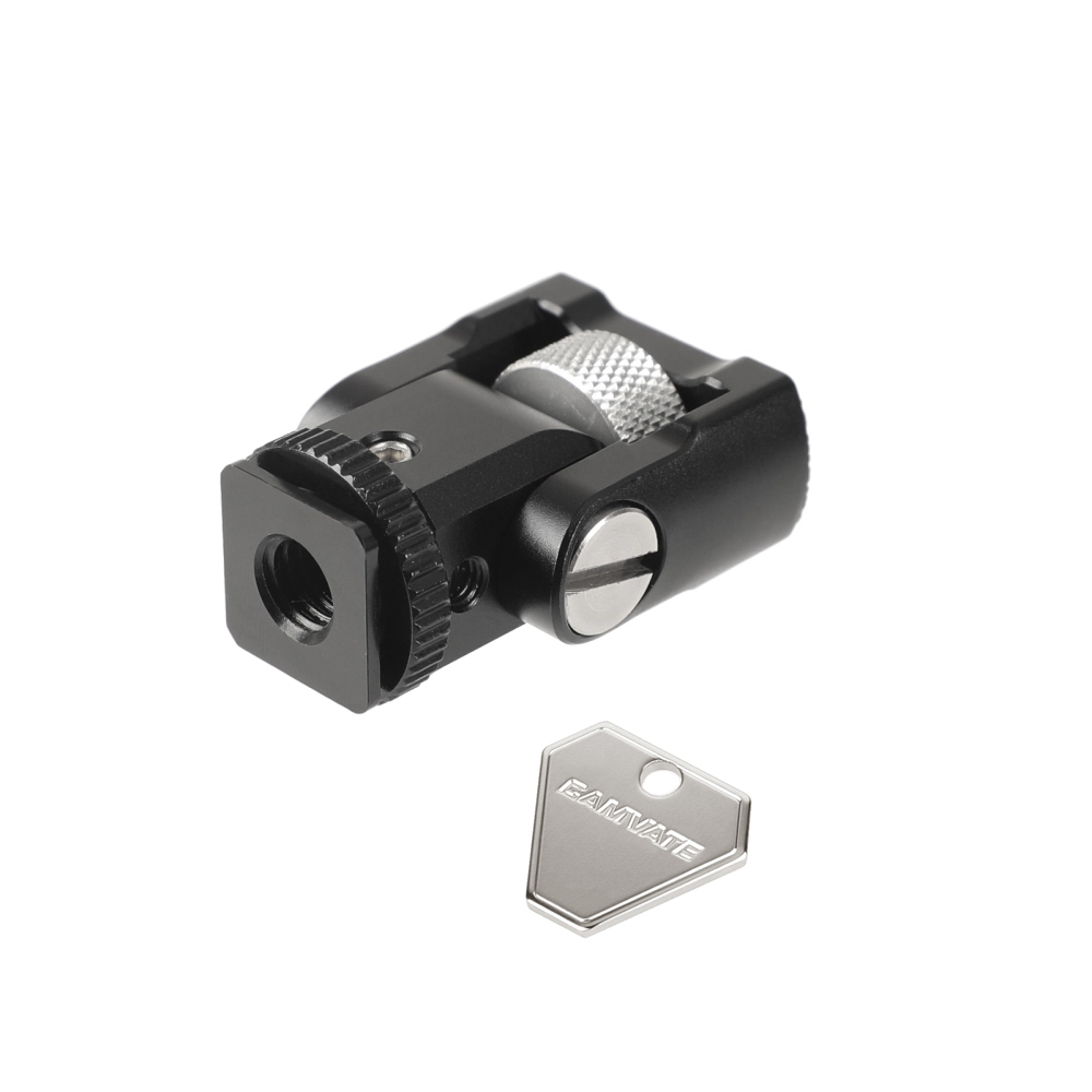 CAMVATE 1/4"-20 Support Holder 90 Degree Tilt Adjustable With Shoe Mount Adapter For Monitor / LED Flashlight (Protective Case Included)