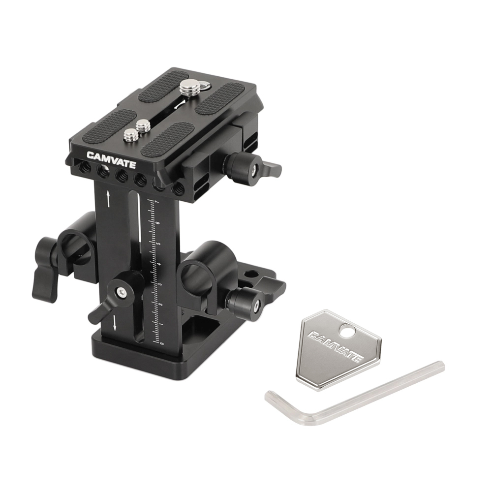 CAMVATE Manfrotto Quick Release Plate With Up-and-down Adjustable 15mm Rail Block And Bottom Cheese Plate For Shoulder Mount Rig / Tripod