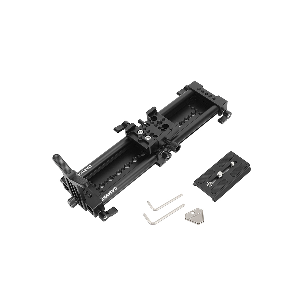 CAMVATE Manfrotto Quick Release Plate With 15mm Dual Rod Sliding Rail And Y Lens Support For Long-focus DSLR Camera