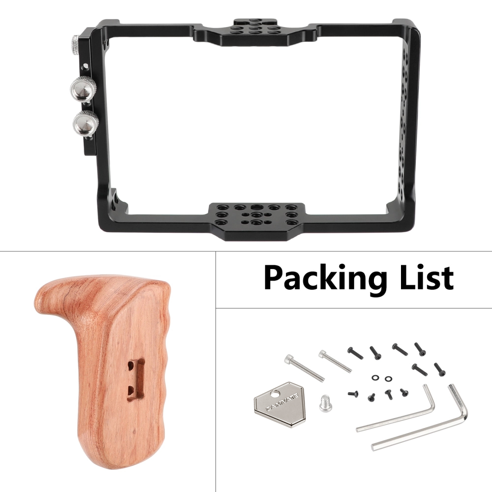 CAMVATE FeelWorld FT6 FR6 5.5 Inch Monitor Cage Protective Armor (Exclusive Use) With Wooden Handgrip For Left Side